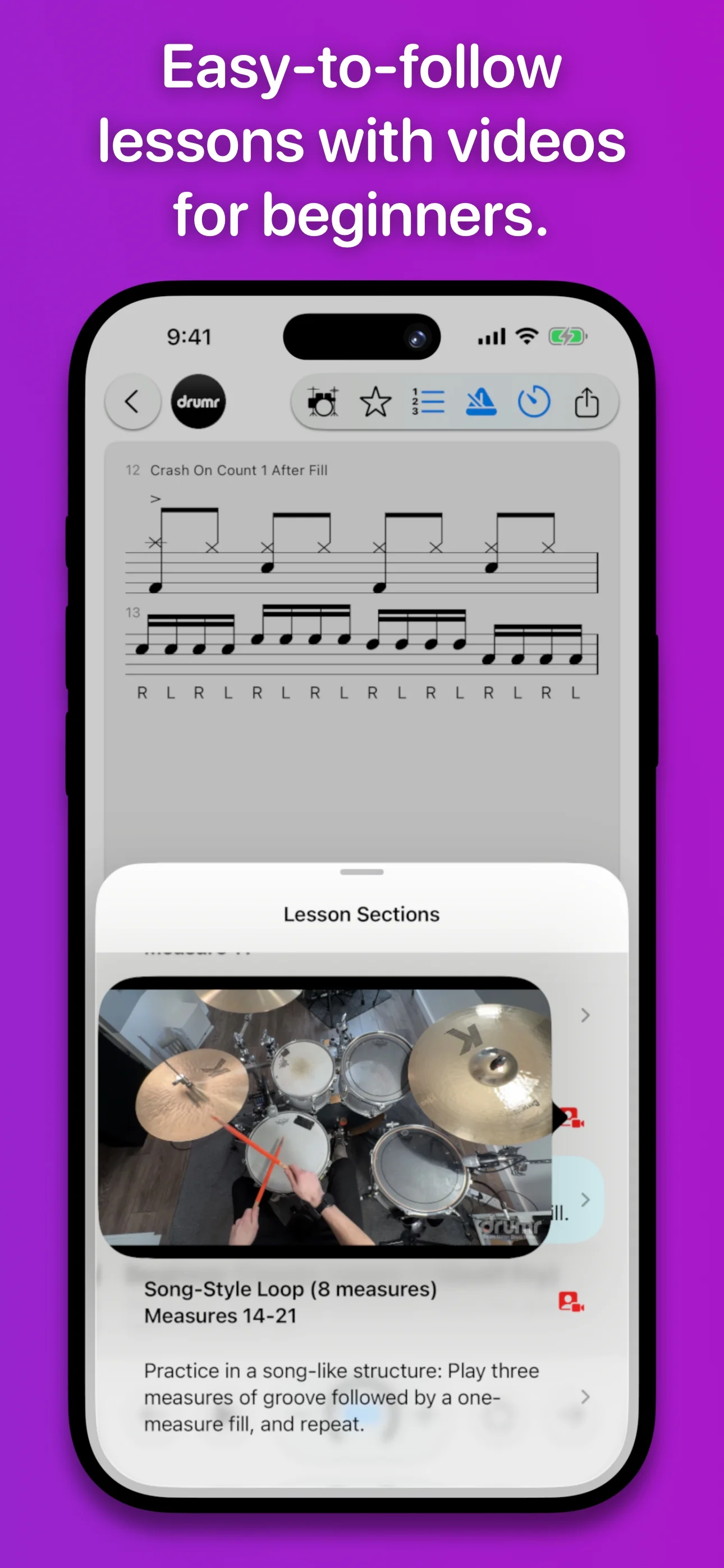 Drumr on iPhone - Tempo control